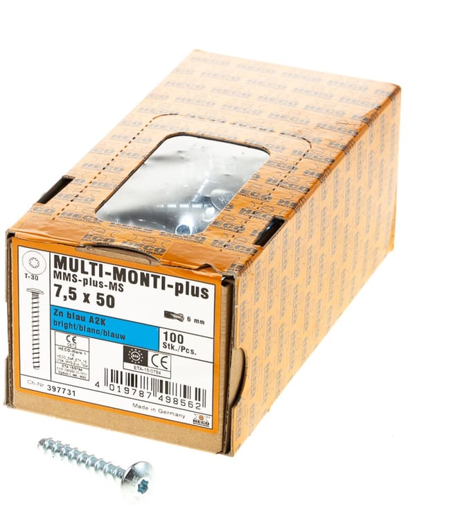 Heco Betonschroeven verzinkt TORX TX-30 Tellerkop 7,5 x 50 mm 100 stuks