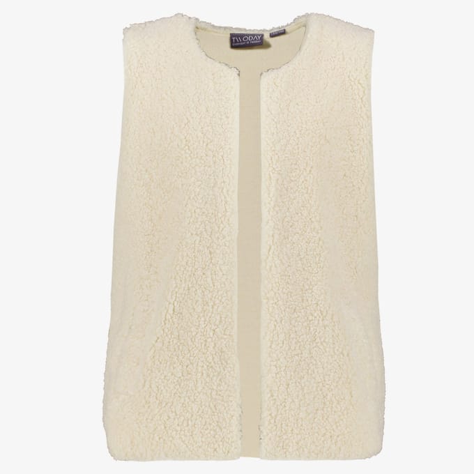TwoDay meisjes teddy gilet beige - Maat 146/152