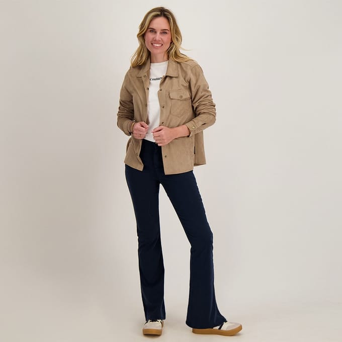 Je m'appelle Dames Broek Flared fit Met stretch - Blauw - Maat M