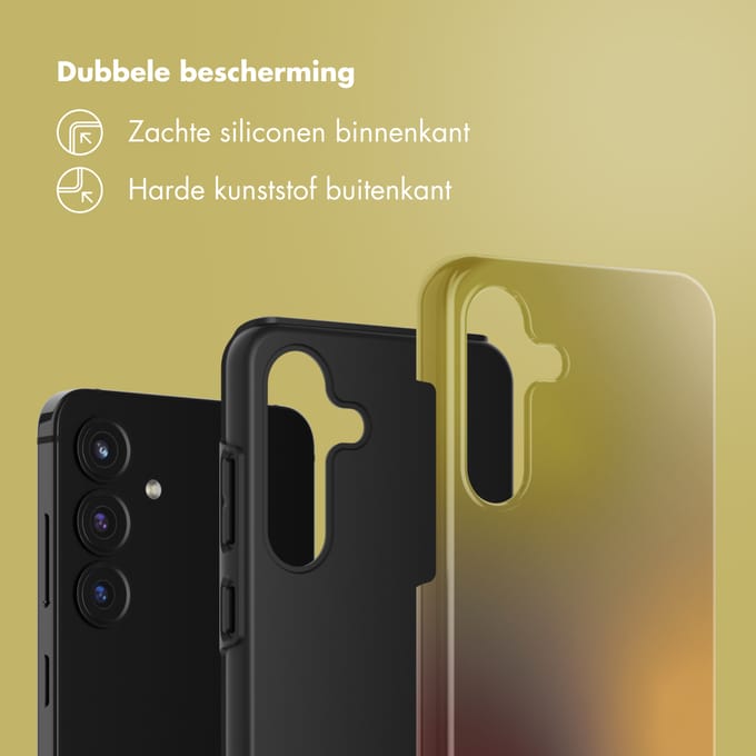 Selencia Hoesje - Geschikt voor Samsung Galaxy S25 FE - Backcover - Gradient Olive Dust