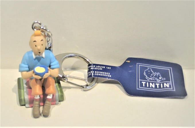 Kuifje PVC Sleutelhanger Zittend Tibet 4 cm