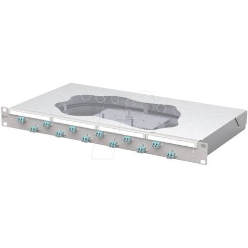Metz Connect OpDAT fix2 Patchfeld splice 12xLC-D OM3 Patchpaneel 483 mm (19) Glasvezel 1 HE Lichtgrijs Ingericht