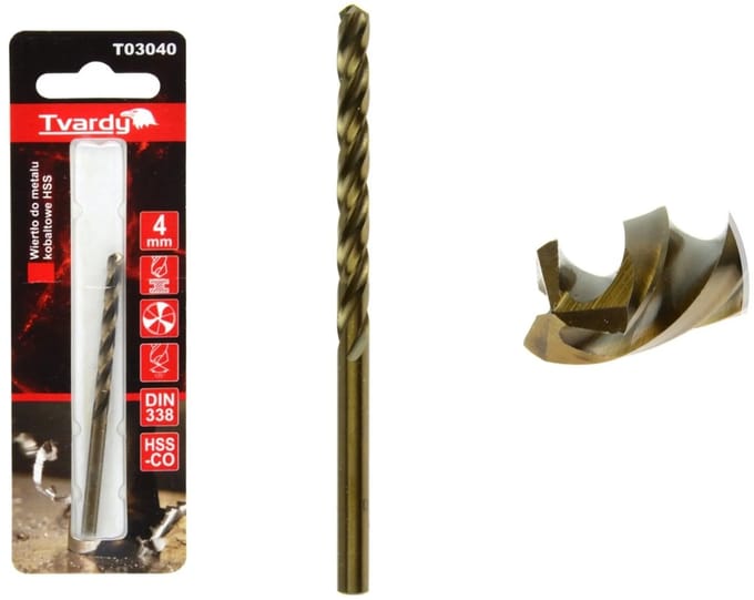 Tvardy HSS boor - hittebestendig - kobalt legering - 3 snijkanten - 4 mm