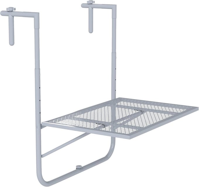 Verstelbare Inklapbare Balkonhangtafel - Metalen Wandmontage Bureau voor Terras en Tuin