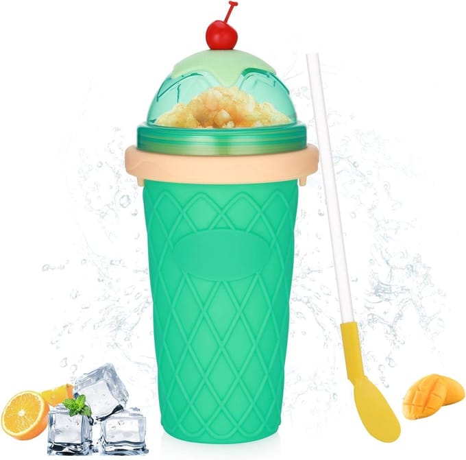 Knijpbeker en slushy maker beker, herbruikbaar silicone 2-in-1
