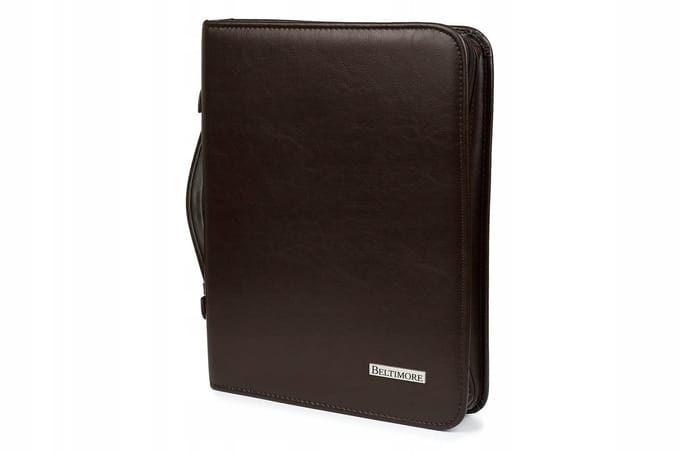 Beltimore Heren Aktetas Bruin Leer A4 Organizer