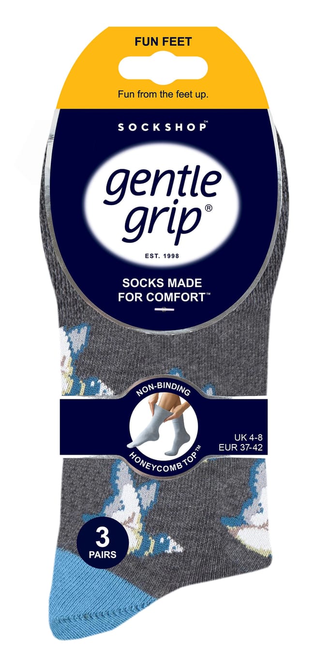 Zachte Grip - 6 Paar Dames Niet-Elastische Sokken - Liefdesvogels