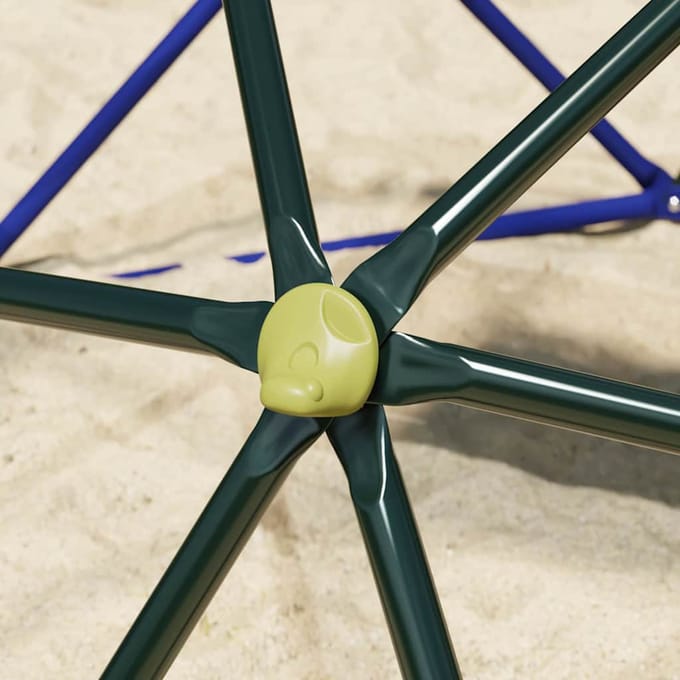 Dôme d'escalade pour enfants Bleu 1,8 m avec Toboggan Acier