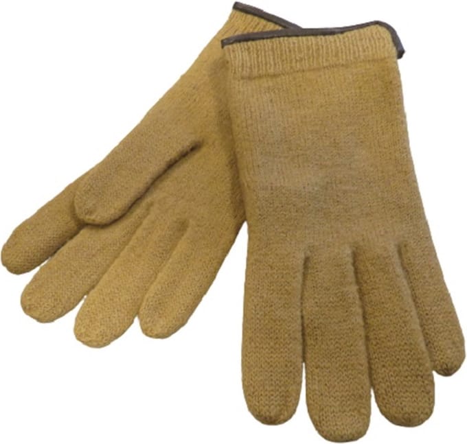 Handschoenen heren van 100% wol en met echt leren randje