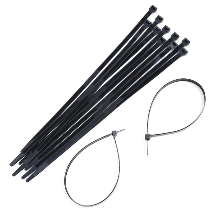 Set plastic handboeien (12 stuks) Zwart