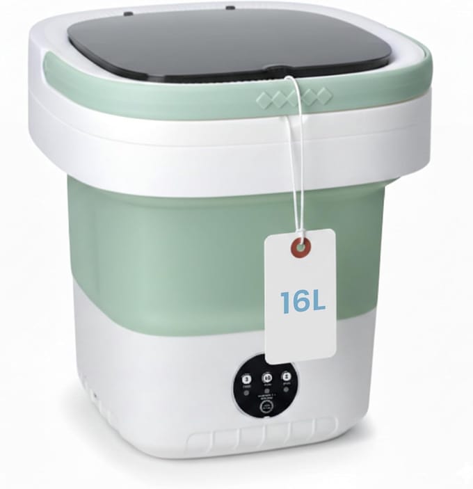 Opvouwbare Was Unit - Mini Wasmachine - Reis Was - 16L Grote Capaciteit - 32 x 32 x 18.5 cm