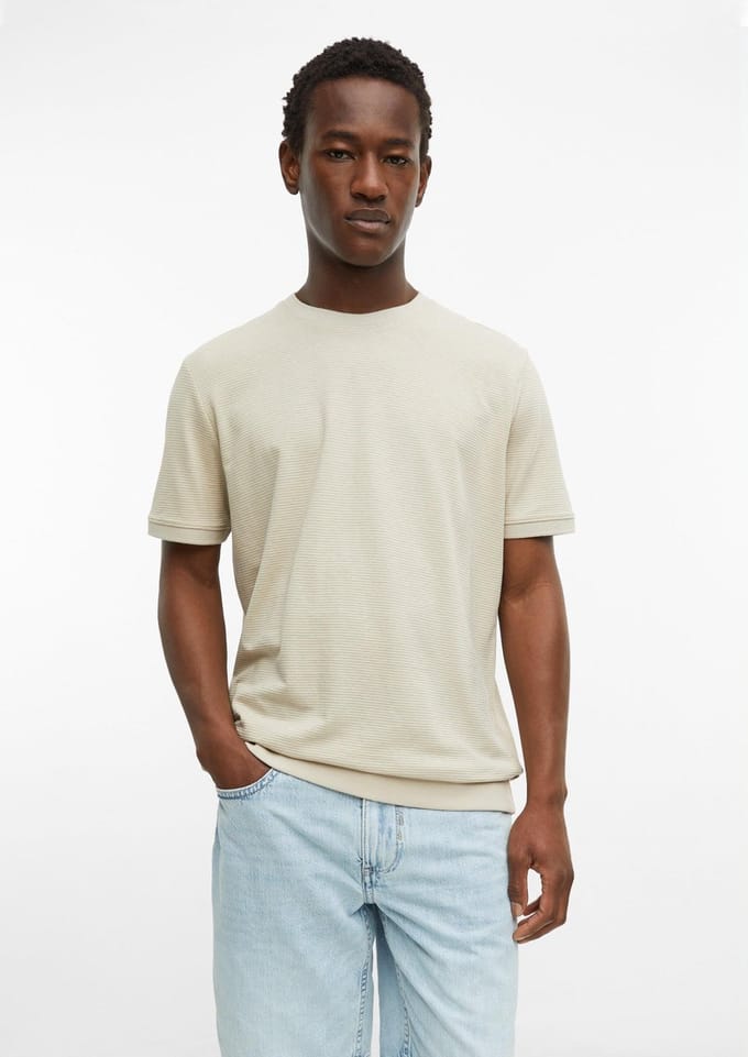 Regular fit T-shirt van katoenmix