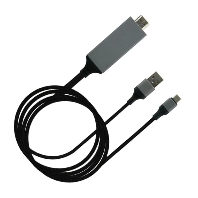 Adapterkabel Type C naar High Definition Multimedia Interface Kabel Adapter PVC Koper voor Telefoon zwart