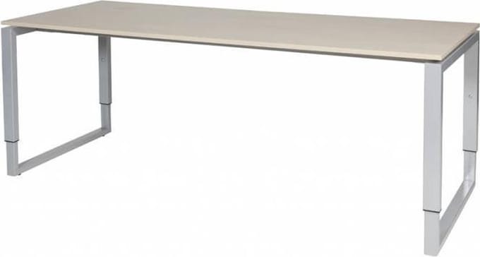 Verstelbaar Bureau - Domino Plus 200x80 Eiken - alu frame