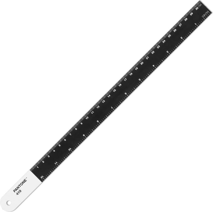 Copenhagen Design - Lineaal 30 cm - Black 419 - Roestvast Staal - Zwart