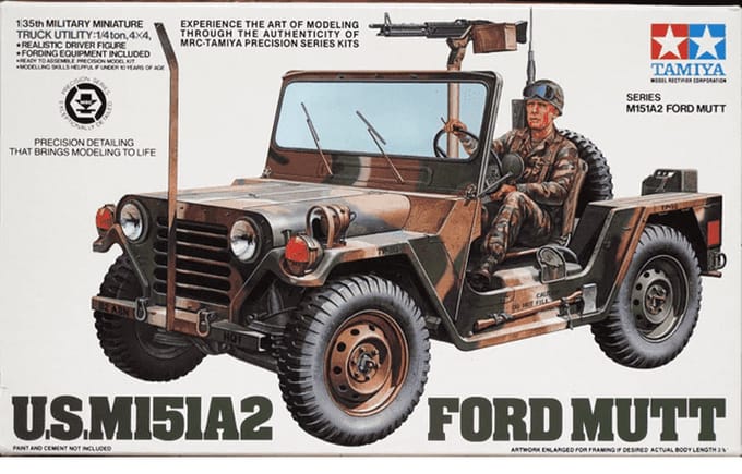 Tamiya Modelbouwpakket Auto - 35123 US M151A2 Ford MUTT Truck with 1 Figure Plastic - 1:35 - Modelbouw