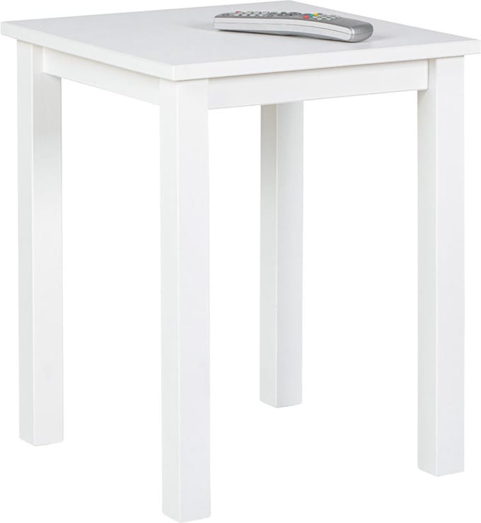 Bijzettafel Asgar 45x45x55cm - Wit Gelakt Dennenhout