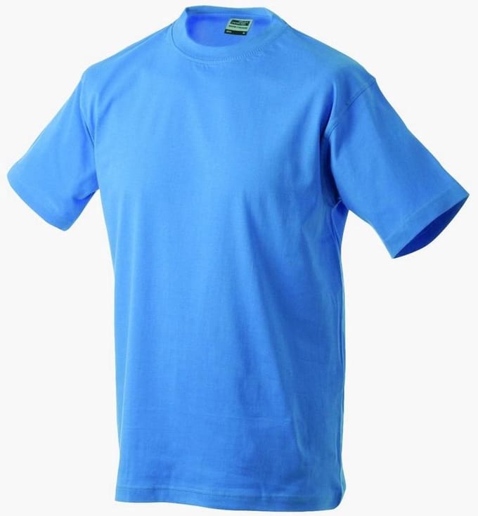 James and Nicholson Unisex Zware Ronde Tee (Aqua Blauw)