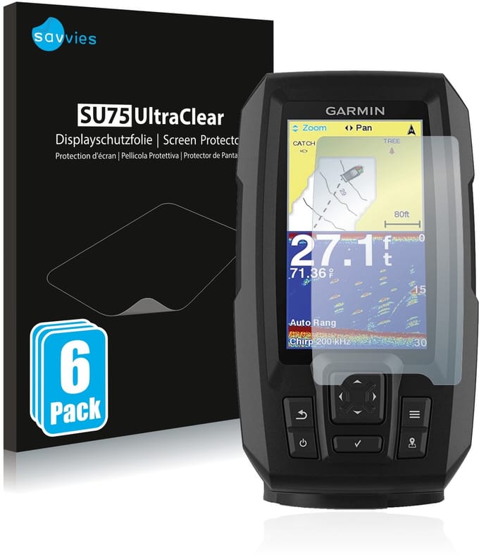 Savvies - Screenprotector voor Garmin Striker Vivid 4cv - Folie Beschermfolie transparant 6 Stuks