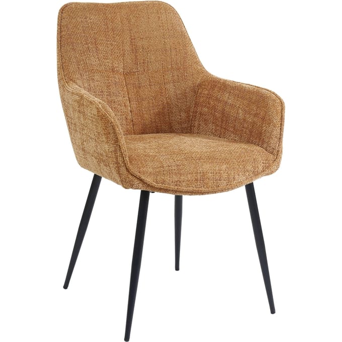 Housecraft Living Jez Eetkamerstoelen met armleuning Oranje - Set van 2
