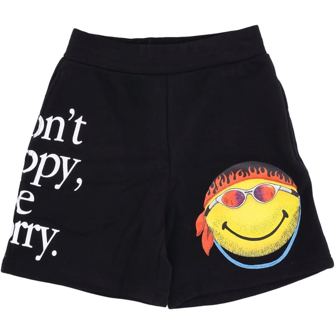 Korte trainingsbroek heren Don't Happy Be Worry Sweatshorts X Smiley Zwart
