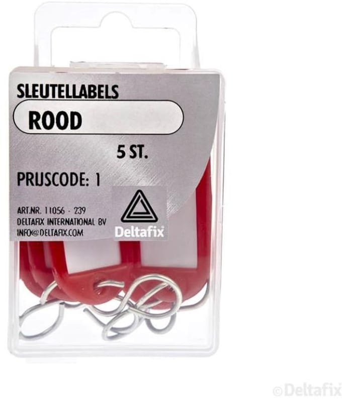 Deltafix sleutel toebehoren sleutellabels rood rood 5 st.