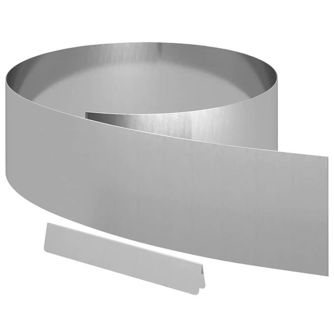 vidaXL - Grasafscherming - 450 - x - 20 - cm - Gegevens - staal - Zilver