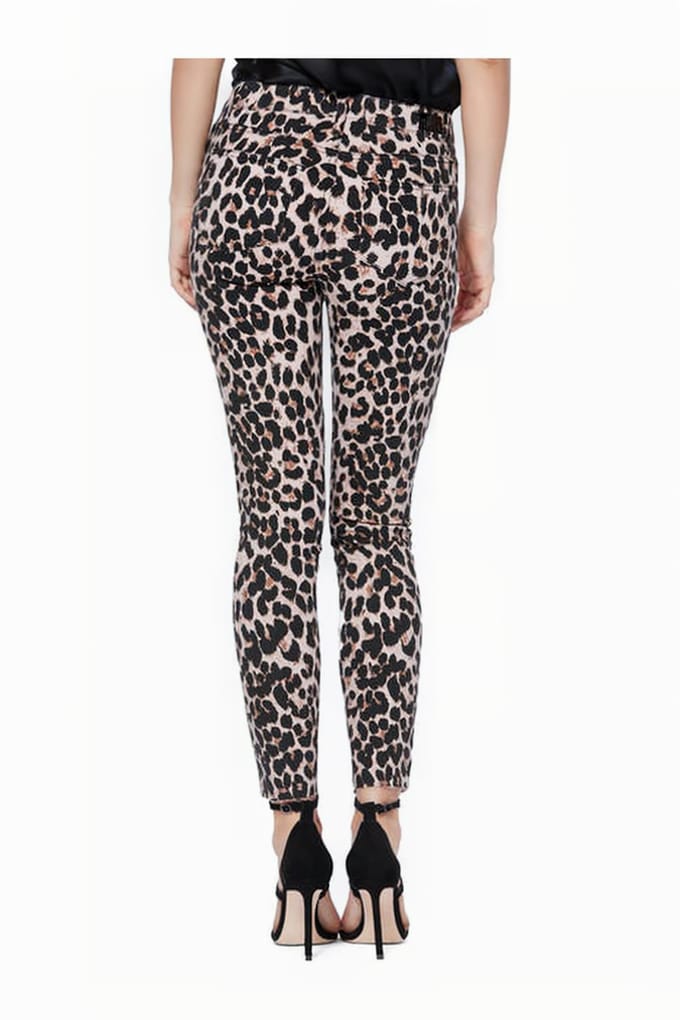 PAIGE Hoxton Ankle Raw Hem Pink Leopard Größe: W25 | Slim Jeans Outlet | Damen | Rosa