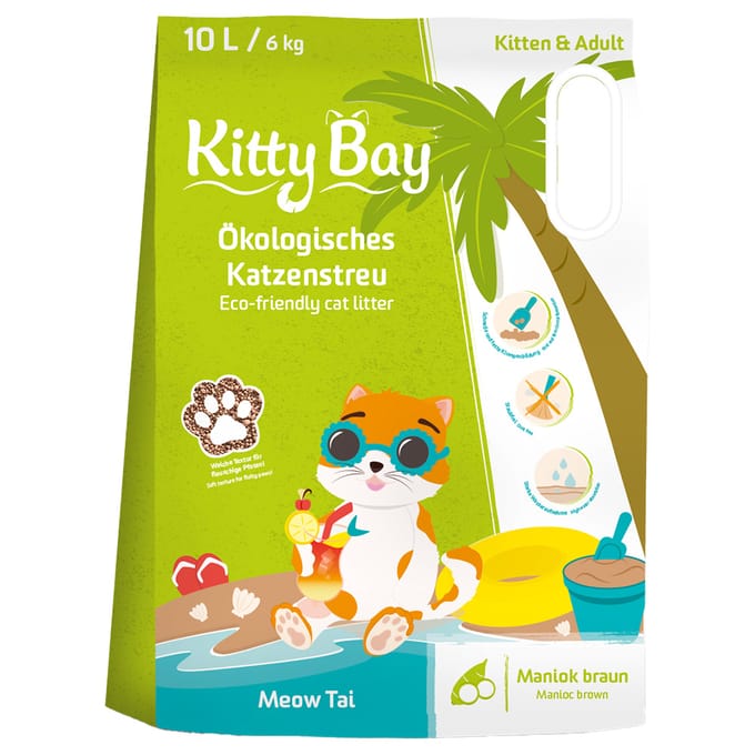 10L KittyBay Meow Tai Kattenbakvulling Bruin Maniok