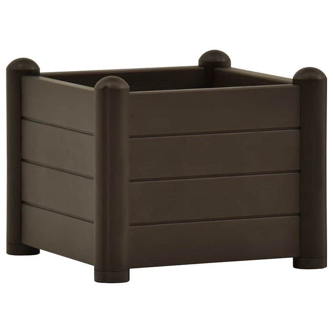 vidaXL - Plantenbak - verhoogd - 43x43x35 - cm - PP - mokka