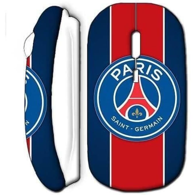 Souris sans fil foot psg logo club blanc