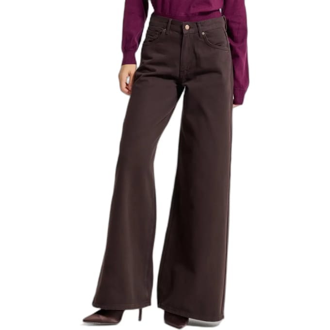 It's Basic - ELENA PALAZZO MID RISE JEANS - ESPRESSO