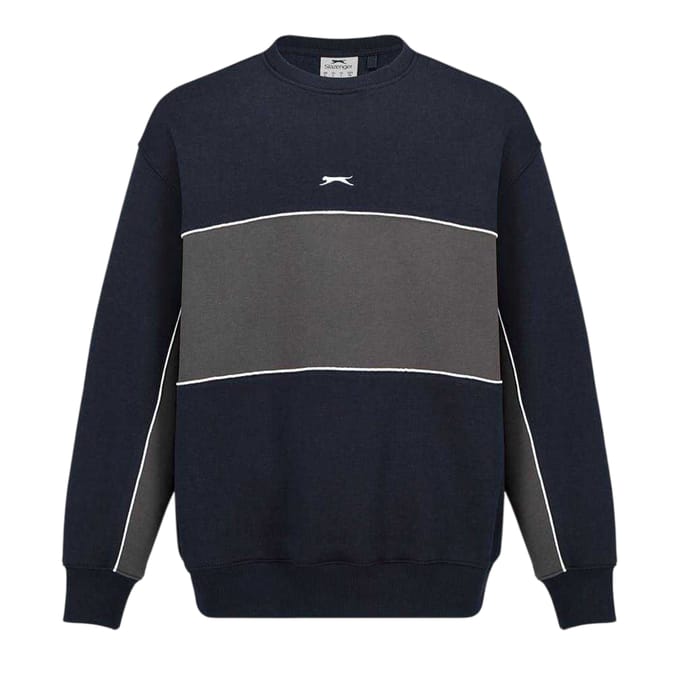 Slazenger Heren Fleece Sweatshirt met ronde hals (Marine/Rook)