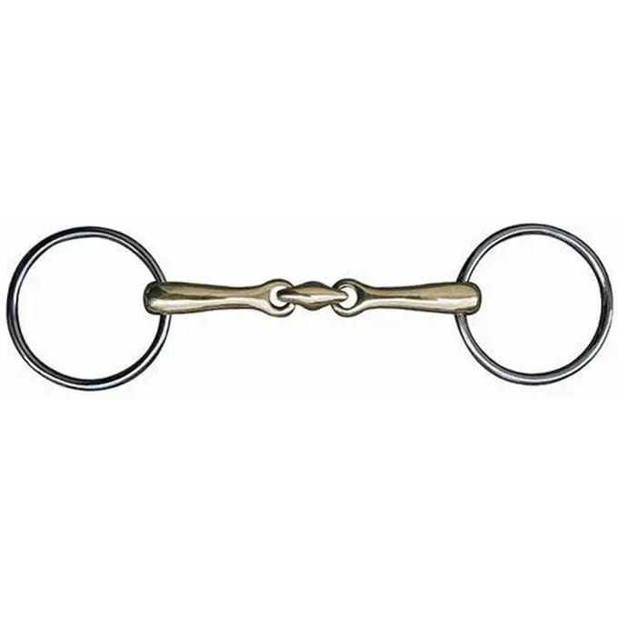 Mors dubbele brisuren voor paard in maillechort HKM 14 mm