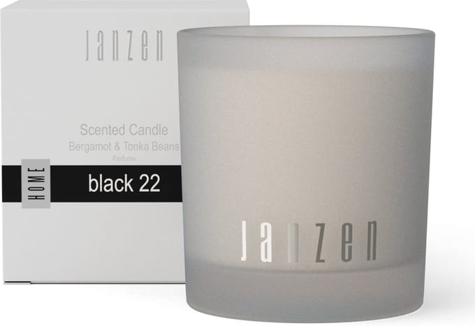 Janzen Black 22 Scented Candle Geurkaars Bergamot & Tonkabeans