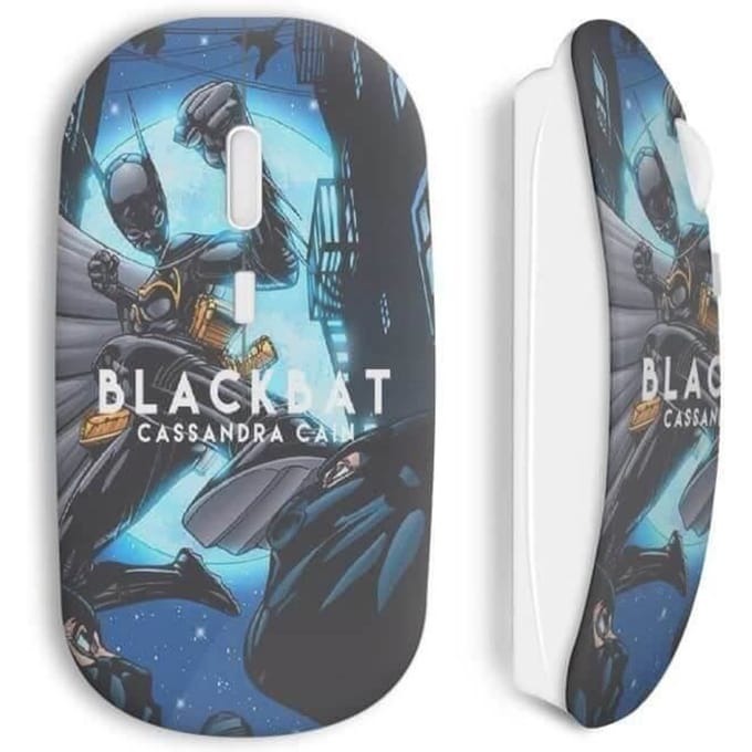 Souris Sans Fil - MANIACASE - Cassandra Cain - Couleur Bleu - Clé USB Wifi - Compatible Mac et PC