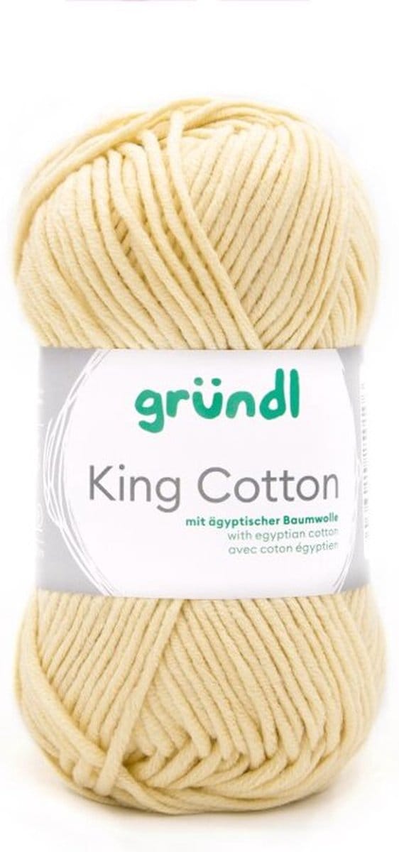 Gründl Wolle King Cotton - 10x50gram Vanille - 55% Polyester - 45% Katoen