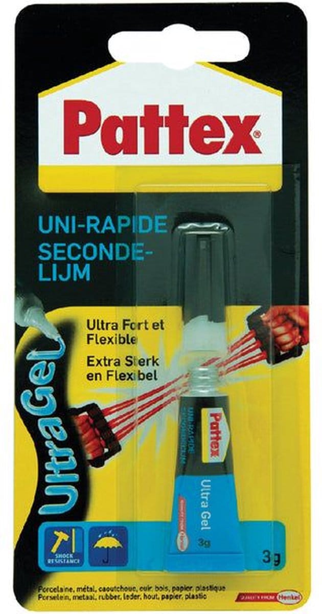Secondelijm pattex ultra gel tube 3gr blister | 12 stuks