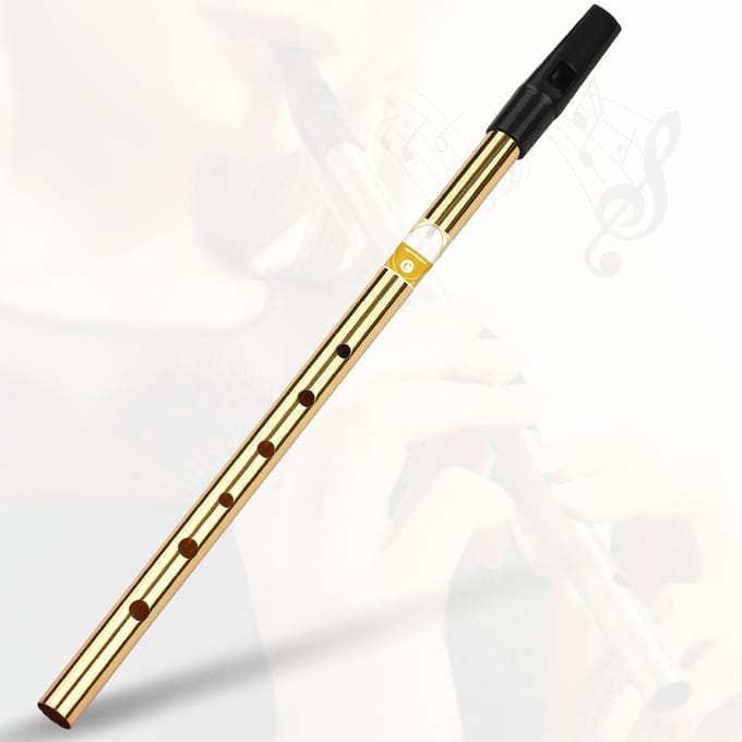 Tin Whistle Flûte Clé de Do 6 Trous Flûte Instruments à Vent pour Débutants Intermédiaires Experts beige