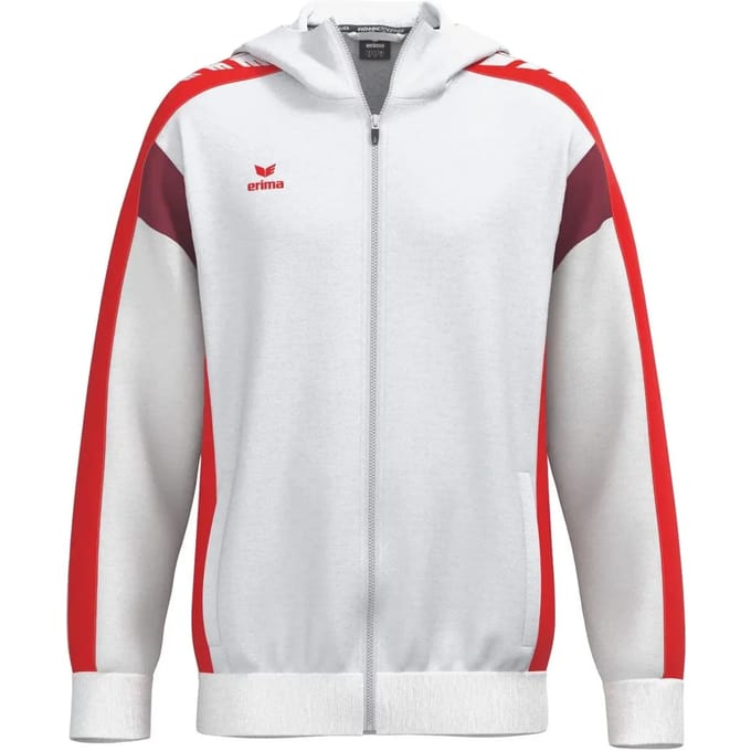 Erima Celebrate 125 Trainingsjack Met Capuchon Heren - Wit / Rood | Maat: S