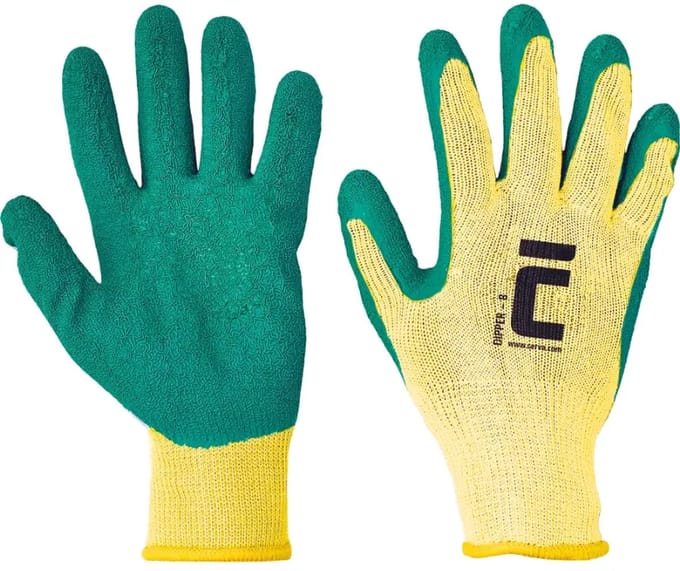 Cerva Dipper latex werkhandschoenen - 12 paar | Maat L