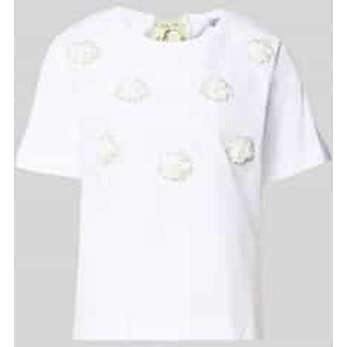 T-shirt met stitchings en ronde hals