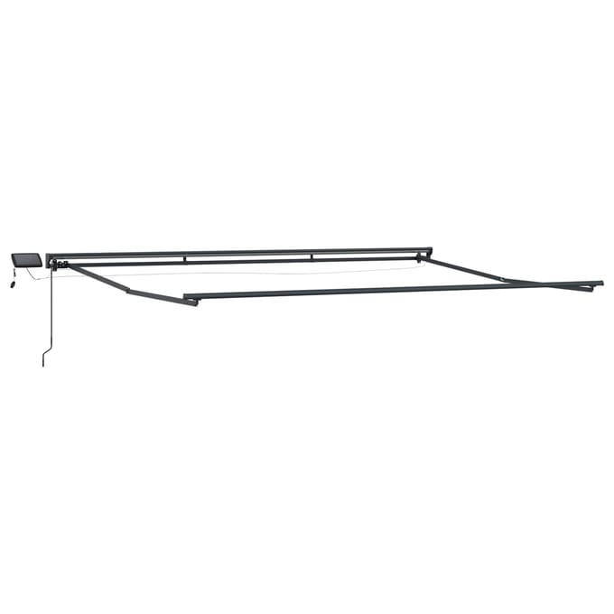 vidaXL - Manual - Awning - Frame - with - Solar - LED - 4 - x - 2 - m - Antraciet