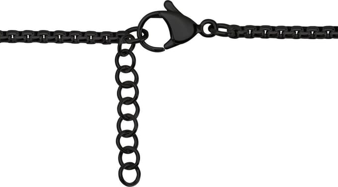 Quiges RVS Halsketting Ankerketting Zwart 42cm (+4cm verstelbaar) - EPK100