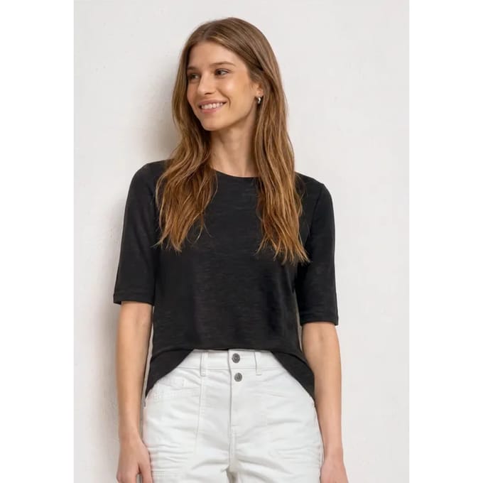 Basic Shirt met ronde hals in Unifarbe
