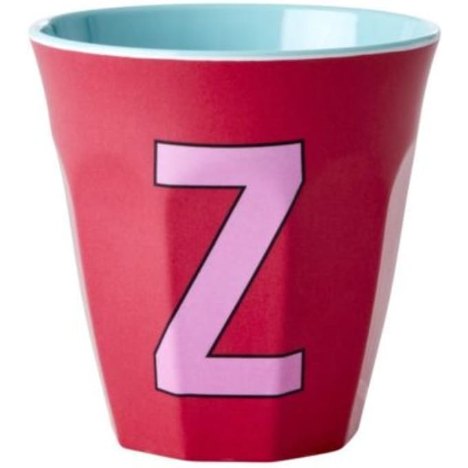 Rice melamine beker medium letter z red kiss