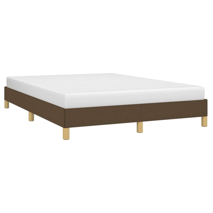 vidaXL - Bedframe - zonder - matras - stof - donkerbruin - 140x190 - cm