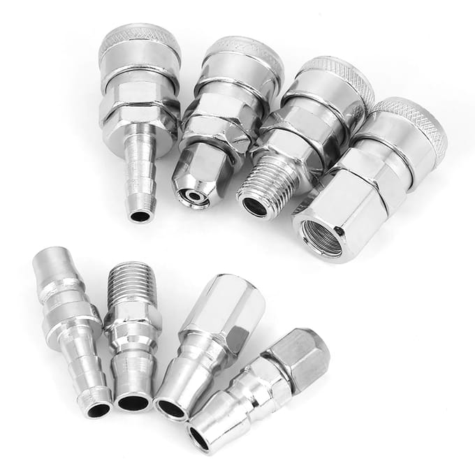8 stuks 14  Pneumatische Snelkoppelingen Ontgrendelingsplug Stekker Connector Set voor Luchtslang