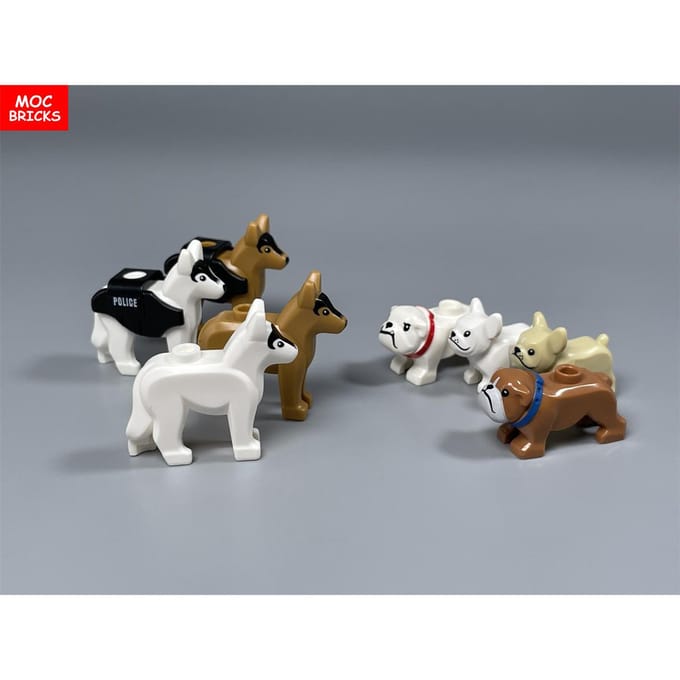 MOC Bakstenen Kleine Hond Serie Chihuahua Franse Bulldog Poedel Gemonteerd Bouwstenen Kinderspeelgoed Poppetje