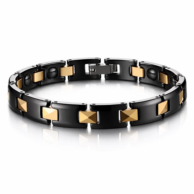 Keramische armband Magnetisch Zwart Goudkleurig